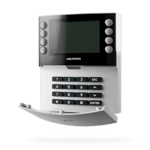 JA-115E-WH Jablotron bedraad bediendeel met toetsenbord, 4x segment, LCD en RFID lezer